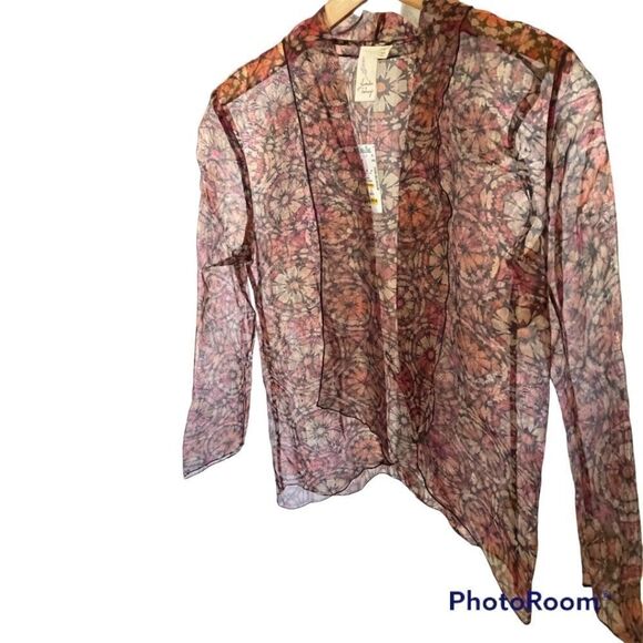 New with Tag Sheer Cover-up Jacket - Size Large by Lavender & Honey - Picture 3 of 4